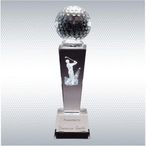 8.75" Crystal M. Golf Award