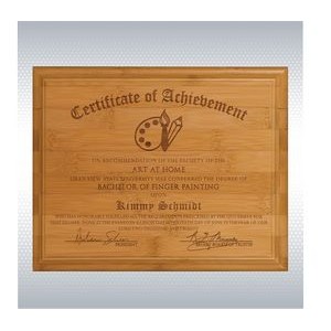 7" x 9" Laser Engraved Bamboo Plaque