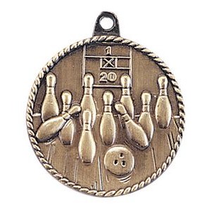 2" High Relief Medal-Bowling
