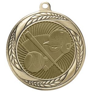 Laurel Wreath Baseball Medal w/Red White & Blue Ribbon