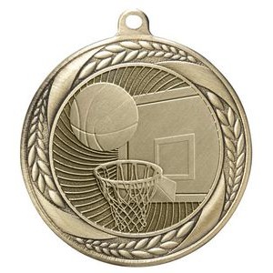 Laurel Wreath Basketball Medal w/Red White & Blue Ribbon