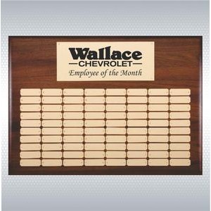 Walnut Perpetual Plaque w/80 Brass Plates