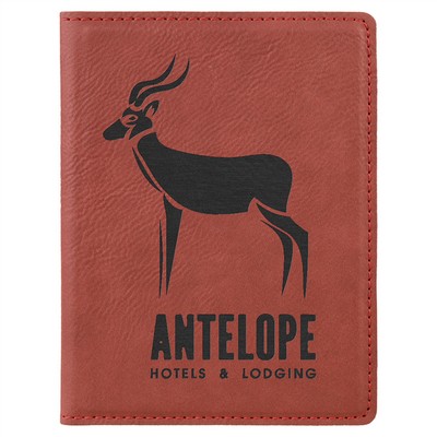 Rose Red Laserable Leatherette Passport Holder (4 1/4" x 5 1/2")
