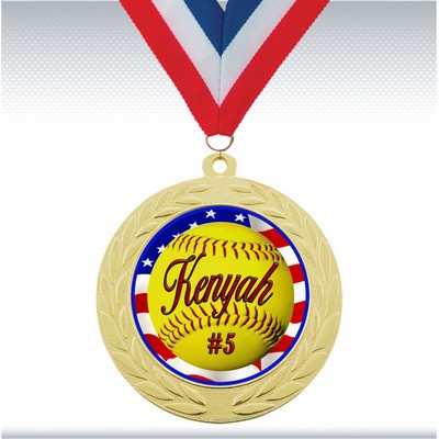 2 3/4" Bright Gold Insert Medal