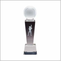 8.75" Crystal F. Softball Award