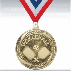 2 1/4 Antique Gold Pickleball Medal