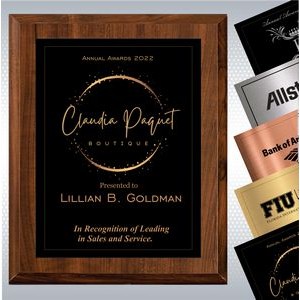 4.25"x6" Cherry Finish Wood Plaque w/ Single Engraved Plate