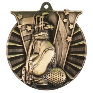 2" Antique Finish Golf Victory Medal