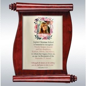 Rosewood Piano Finish Scroll Plaque (10 1/2" x 14")
