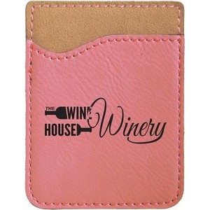 Pink Laserable Leatherette Phone Wallet