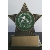 4 3/4" Antique Gold Metal Star Award w/2" Insert Holder