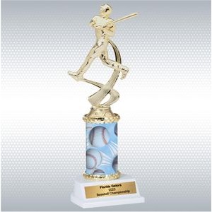 10" Assembled Male Baseball Trophy w/ White Base