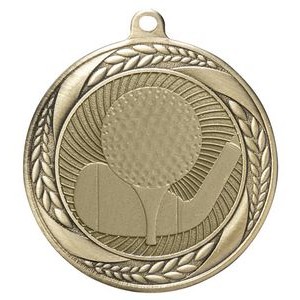 Laurel Wreath Golf Medal w/Red White & Blue Ribbon