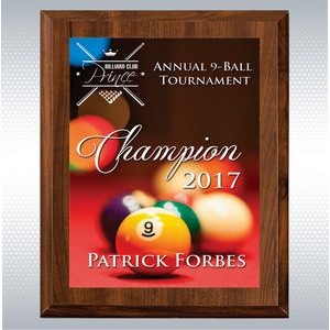 Cherry Finish Wood Plaque w/Full Color Sublimated Plate (10.5 x 13")