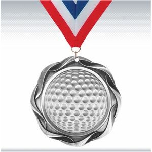 3" Silver Fusion Golf Medal