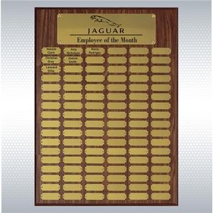 Walnut Perpetual Plaque w/102 Brass Plates (18"x24")