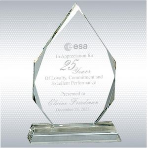 9" Prism Optical Crystal Years of Service, Employee Appreciation Gift Award