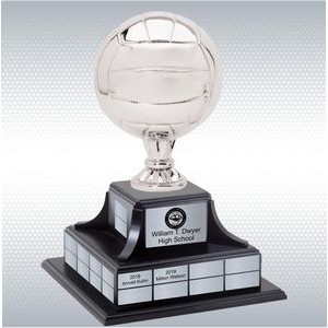 Silver Volleyball Trophy w/Perpetual Base (14'' x 14'' x 17'')