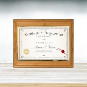 10.5" x 13" Bamboo Plaque W/Certificate Frame