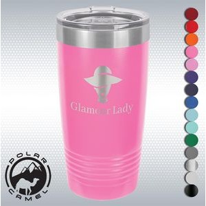 20 Oz. Pink Polar Camel Vacuum Insulated Tumbler w/Clear Lid