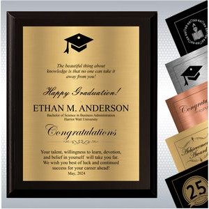 Black Matte Finish Wood Plaque Graduation Gift Award (8" x 10")
