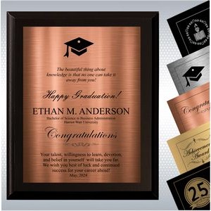 Black Matte Finish Wood Graduation Gift Plaque (10.5 x 13")