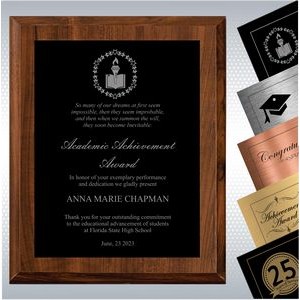 8" x 10"Cherry Finish Wood Personalized Academic Achievement Plaque Gift Award