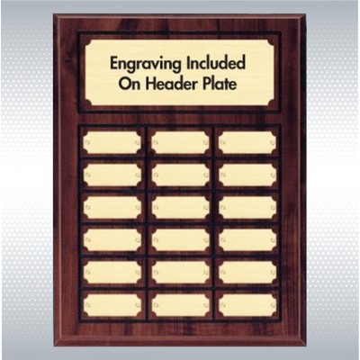 Perpetual Cherry Finish Plaque w/18 Plates (12" X 15")