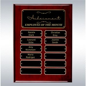 Rosewood Piano Finish 12 Plate Perpetual Plaque (9"x12")