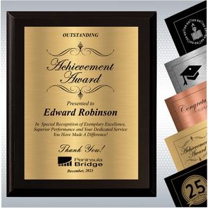 Black Matte Finish Wood Excellence Plaque , Employee Recognition Gift Award (8" x 10")