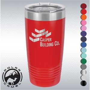 20 Oz. Polar Camel Red Vacuum Insulated Tumbler w/Clear Lid