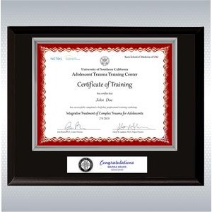 Matte Black And Silver Certificate Frame (12" x 15")