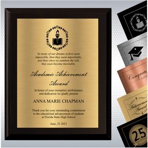 Black Matte Finish Wood Plaque Academic Achievement Award (8