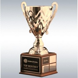 Wave Perpetual Gold Cup Trophy Award w/Perpetual Base (14 1/2 