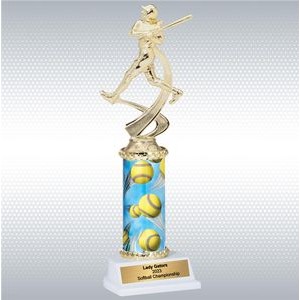 11" Assembled Female Softball Trophy w/ White Base