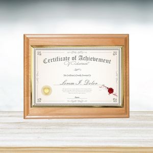 10.5" x 13" Alder Wood W/Certificate Frame