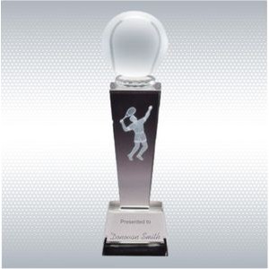 8.75" Crystal M. Tennis Award