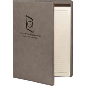 Gray Leatherette Mini Portfolio w/Notepad (7"x 9")