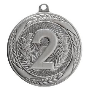 Laurel Wreath Second Place Medal w/ Red White & Blue Ribbon