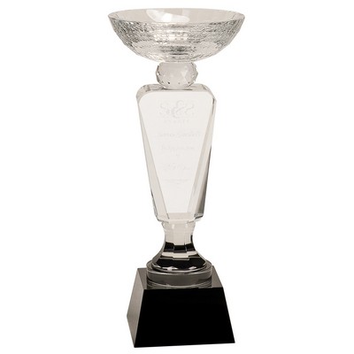 11'' Clear Crystal Cup w/Black Pedestal Base