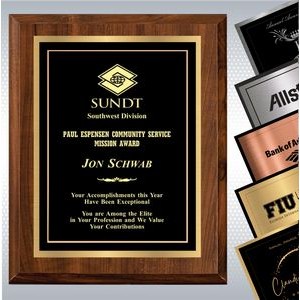 10.5 x 13" Cherry Finish Plaque w/ Double Engraved Plate