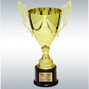 16 3/4" Gold Completed Metal Cup Trophy On Plastic Base