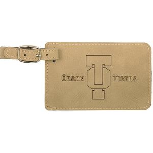 Light Brown Laserable Leatherette Luggage Tag