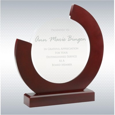 Mahogany Finish Glass Award