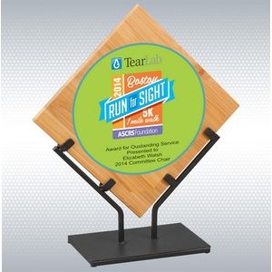 12.25" Bamboo Plaque w/Metal Stand