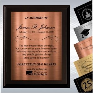 Black Matte Finish Wood Personalized Memorial Plaque Gift (10.5 x 13")