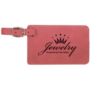 Pink Laserable Leatherette Luggage Tag