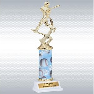 11" Assembled Male Baseball Trophy w/ White Base