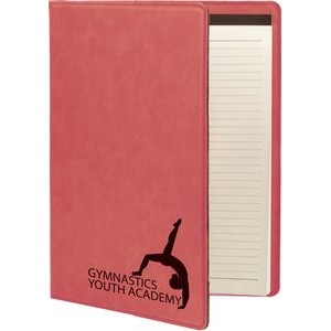 Pink Leatherette Portfolio w/Notepad (9.5'' x 12")