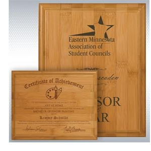 12" x 15" Laser Engraved Bamboo Plaque